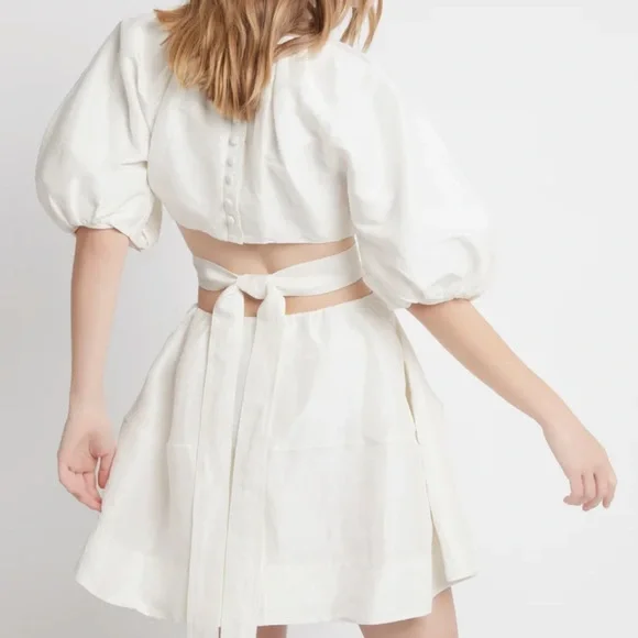 AJE Psychadelia Cutout Mini Dress Ivory • Size 6 AU • RRP $525 AUD - Picture 2 of 13